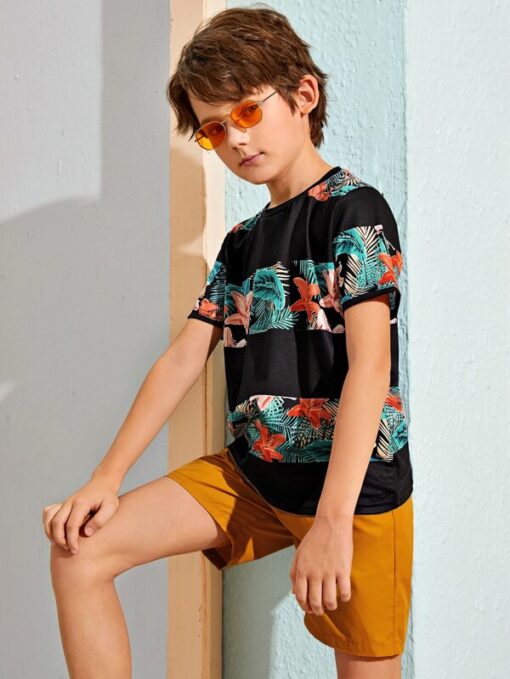 SHEIN Boys Tropical Print Tee - Image 3