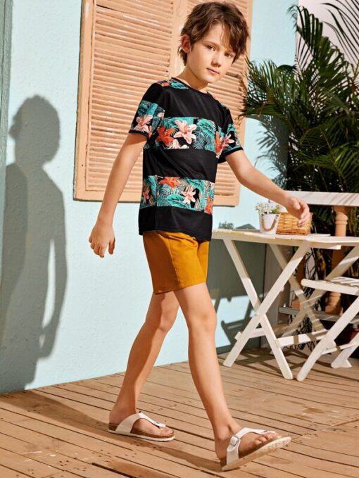 SHEIN Boys Tropical Print Tee - Image 4