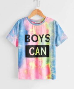 SHEIN Boys Tie Dye Letter Graphic Tee