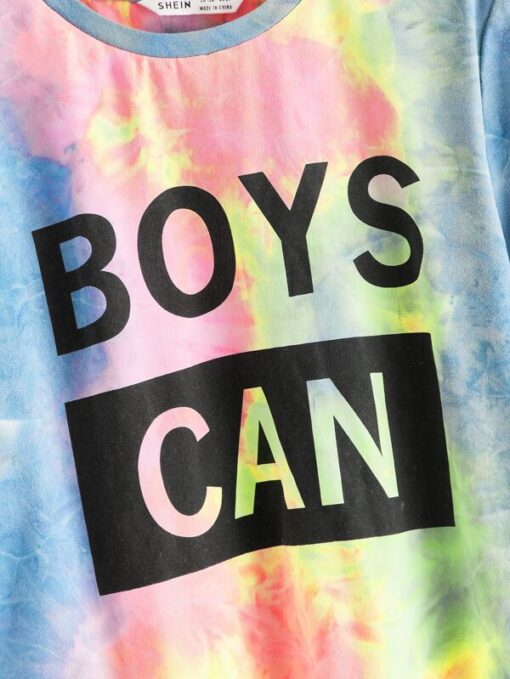 SHEIN Boys Tie Dye Letter Graphic Tee - Image 4
