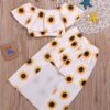 Toddler Girls Sunflower Bardot Top & Shorts & Headband