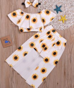 Toddler Girls Sunflower Bardot Top & Shorts & Headband