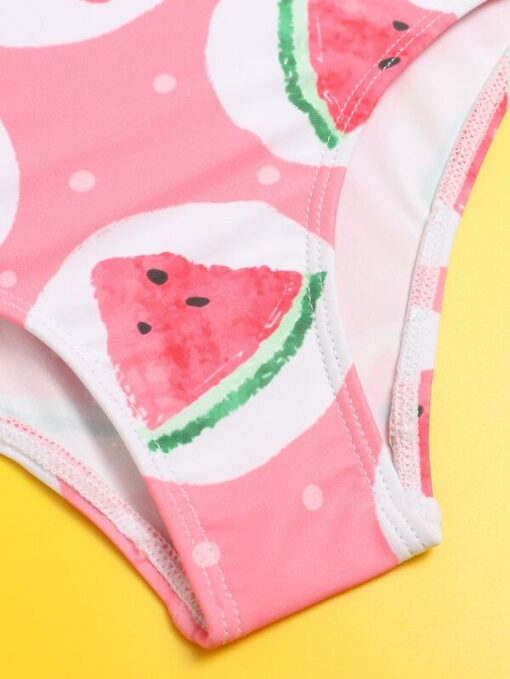 SHEIN Toddler Girls Watermelon Ruffle One Piece Swimsuit - Image 3