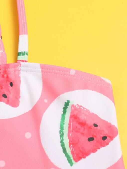 SHEIN Toddler Girls Watermelon Ruffle One Piece Swimsuit - Image 4