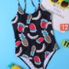 Shein Girls Fruit Print One Piece Swimsuit