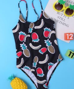 Shein Girls Fruit Print One Piece Swimsuit