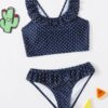 Girls Polka Dot Ruffle Bikini Swimsuit