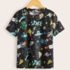 SHEIN Boys Graffiti Print Tee