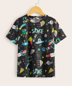 SHEIN Boys Graffiti Print Tee