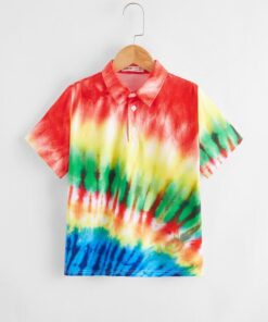 SHEIN Boys Tie Dye Polo Shirt