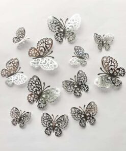 Shein 12pcs Hollow Butterfly Wall Decoration