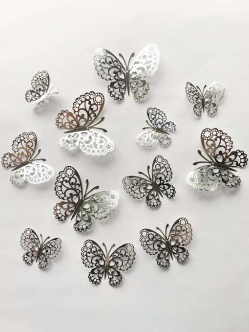 Shein 12pcs Hollow Butterfly Wall Decoration
