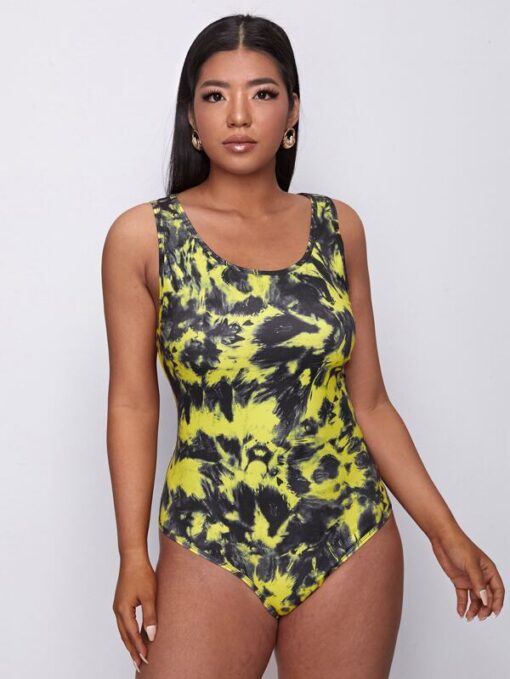 Shein Plus Graphic Print Tank Bodysuit