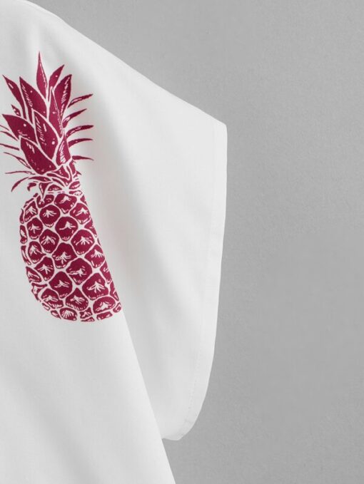 SHEIN Batwing Sleeve Pineapple Print Top - Image 4