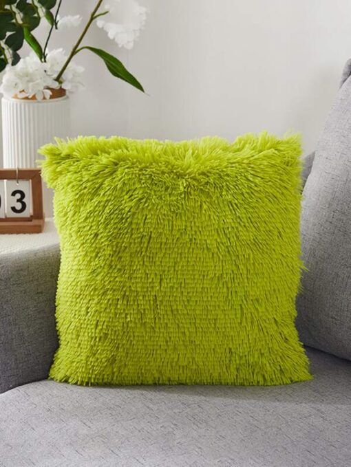 Shein Plain Plush Cushion Cover Without Filler - Image 2