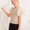 SHEIN Girls Exaggerated Ruffle Sleeve Top