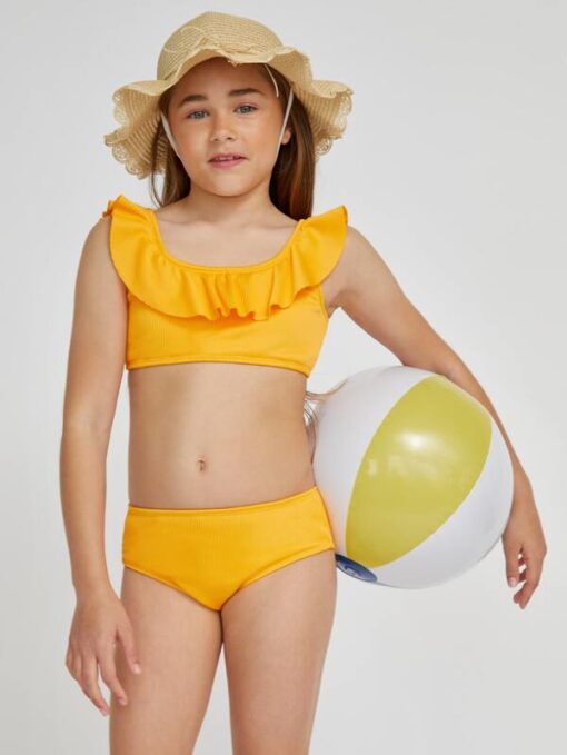 SHEIN  Girls Ruffle Trim Bikini Swimsuit - Image 3