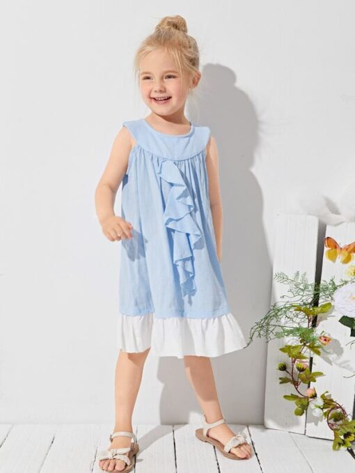 SHEIN Toddler Girls Ruffle Trim Smock Dress - Image 4