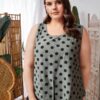Shein EMERY ROSE Plus Split Hem Polka Dot Top