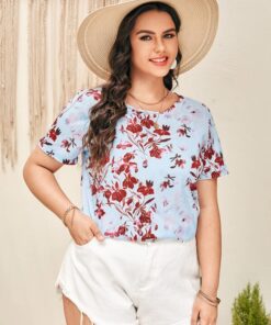 Shein Plus Floral Print Blouse