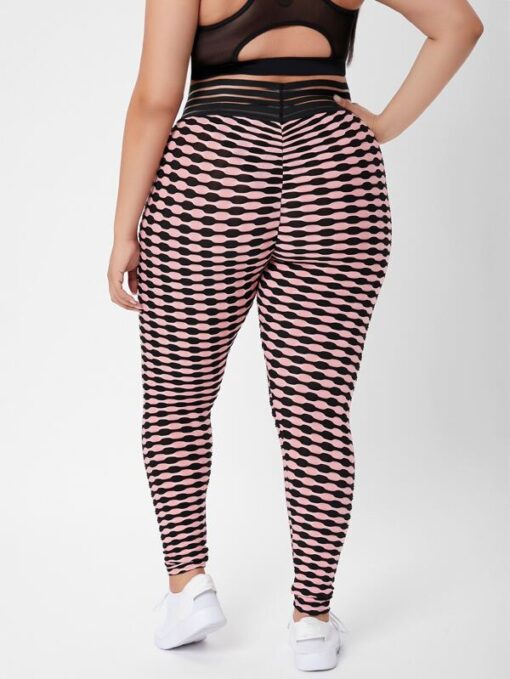 Shein Plus Striped & Geo Print Sports Leggings - Image 2