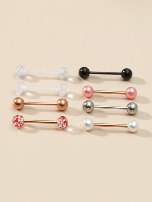 SHEIN 8pcs Tongue Barbell Ring - Image 3