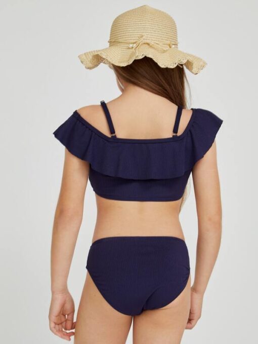 SHEIN BASICS Girls Ruffle Bikini Swimsuit - Image 2