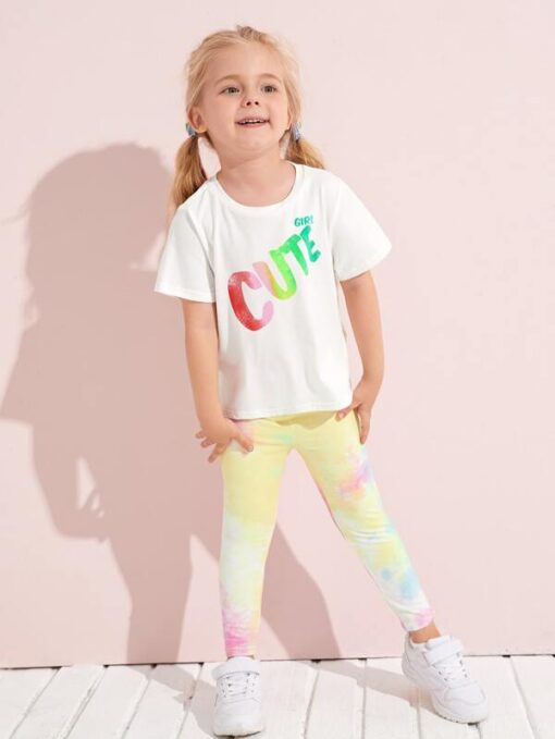 SHEIN Toddler Girls Letter Graphic Top - Image 3