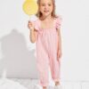 SHEIN Toddler Girls Ruffle Trim Pinafore Jumpsuit