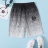 SHEIN Boys Graphic Print Ombre Shorts