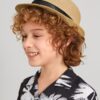 SHEIN Toddler Kids Belt Decor Straw Hat