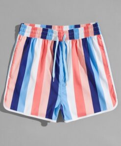 Shein Striped Drawstring Bikini Shorts