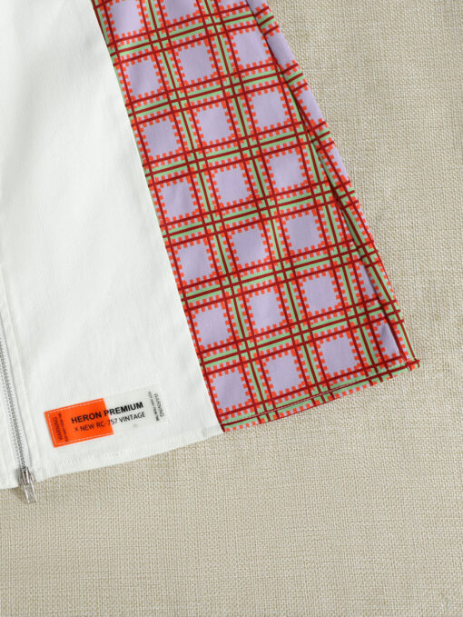 SHEIN Plaid Spliced Zip Up Patch Detail Skirt - Image 5