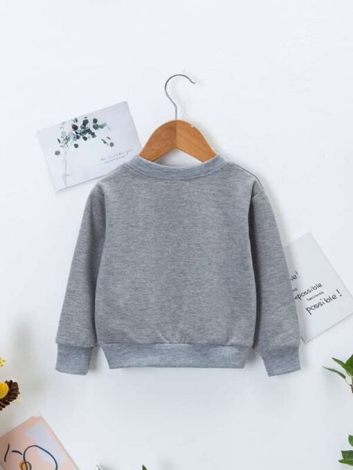SHEIN Toddler Boys Slogan Graphic Round Neck Sweatshirt - Image 3