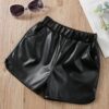 SHEIN Toddler Girls PU Leather Shorts