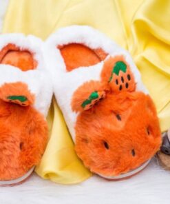 Pineapple fluffy slippers