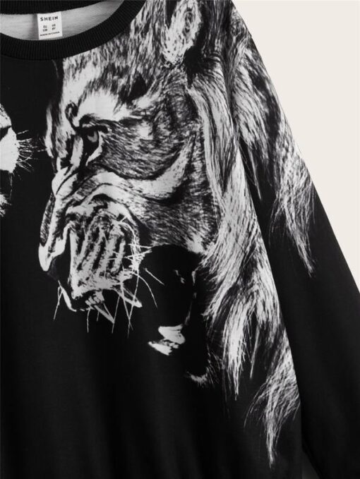 SHEIN Boys Animal Print Round Neck Pullover - Image 3