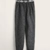 SHEIN Boys Letter Tape Marled Knit Sweatpants