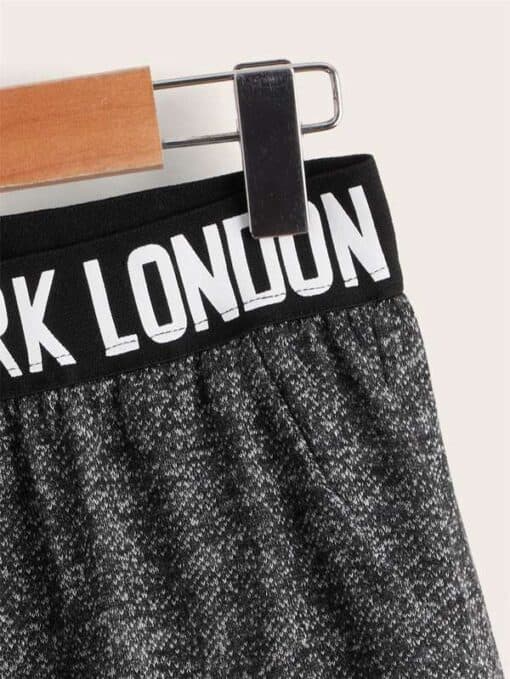 SHEIN Boys Letter Tape Marled Knit Sweatpants - Image 2