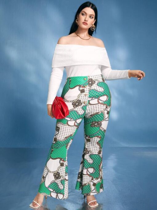 SHEIN Plus Textured Off Shoulder Fold Over Tee - Image 4