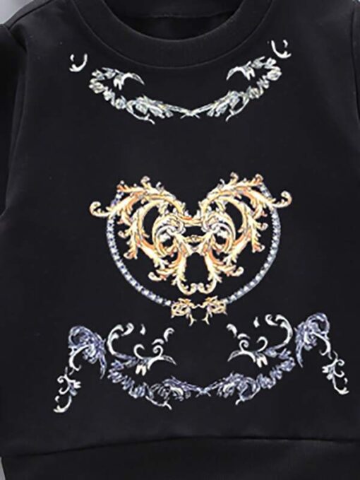 SHEIN Toddler Boys Baroque Print Pullover - Image 2