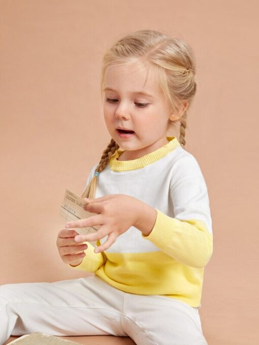 SHEIN Toddler Girls Colorblock Sweater - Image 4