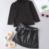 SHEIN Toddler Girls Ribbed Knit Stand Neck Top & Flap Pocket Belted Skirt.jpg