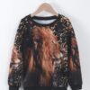 Shein Boys 3D Lion Print Drop Shoulder Pullover