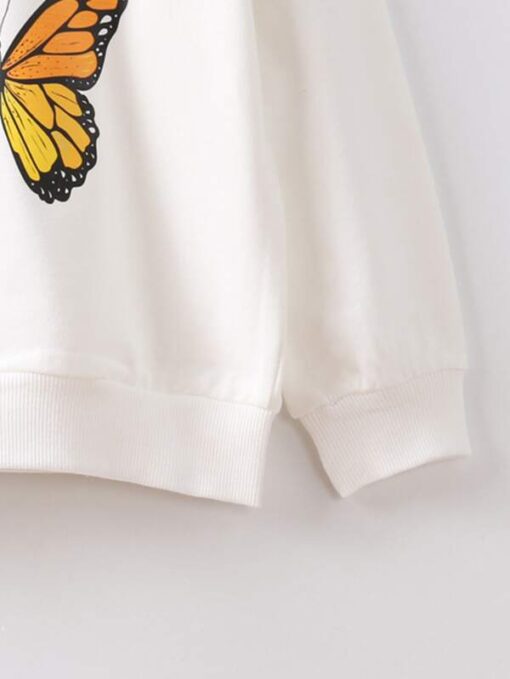 Shein Toddler Boys Butterfly & Floral Sweatshirt - Image 3