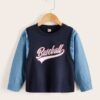 Shein Toddler Boys Letter Graphic 2 In 1 Sweatshirt