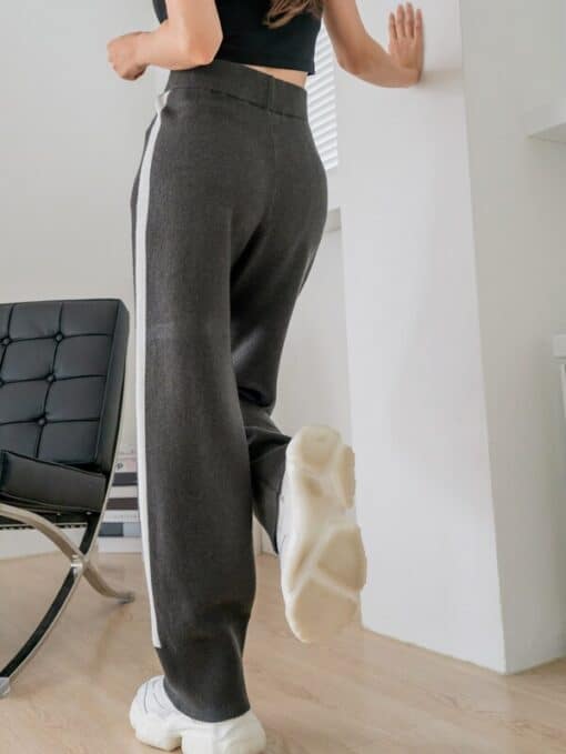 SHEIN DAZY High Waist Contrast Side Seam Knit Pants - Image 4