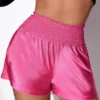 SHEIN Solid Shirred Frill Shorts