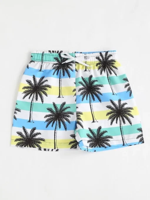 Shein Boys Coconut Tree Print Swim Shorts - Image 3