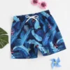 Shein Boys Leaf Print Swim Shorts